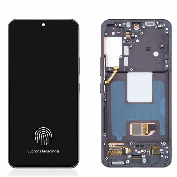 ECRAN Samsung Galaxy S22 5G S901B AVEC CHASSIS (SOFT OLED) NOIR