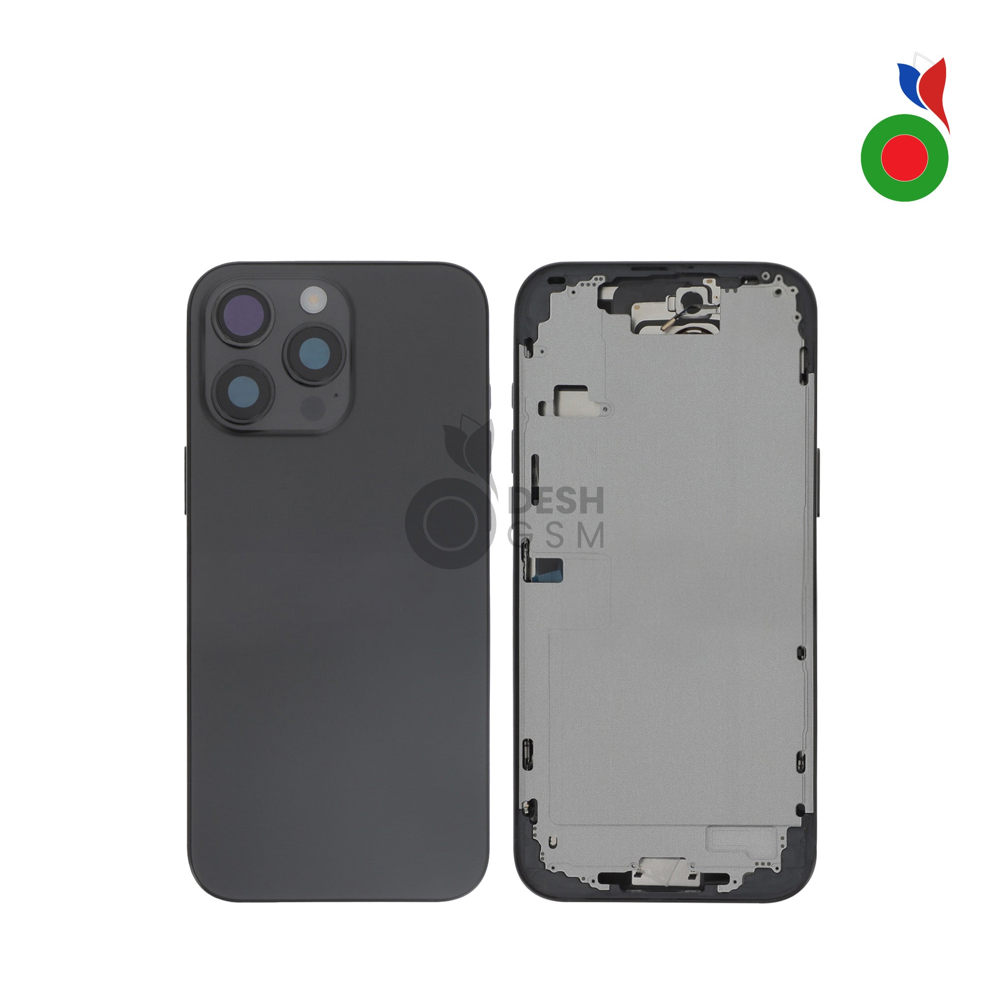 Chassis_16_PM_B Chassis Complet avec Pièces iPhone 16 Pro Max (OEM) - TITANE NOIR | Sans Logo - Image 1