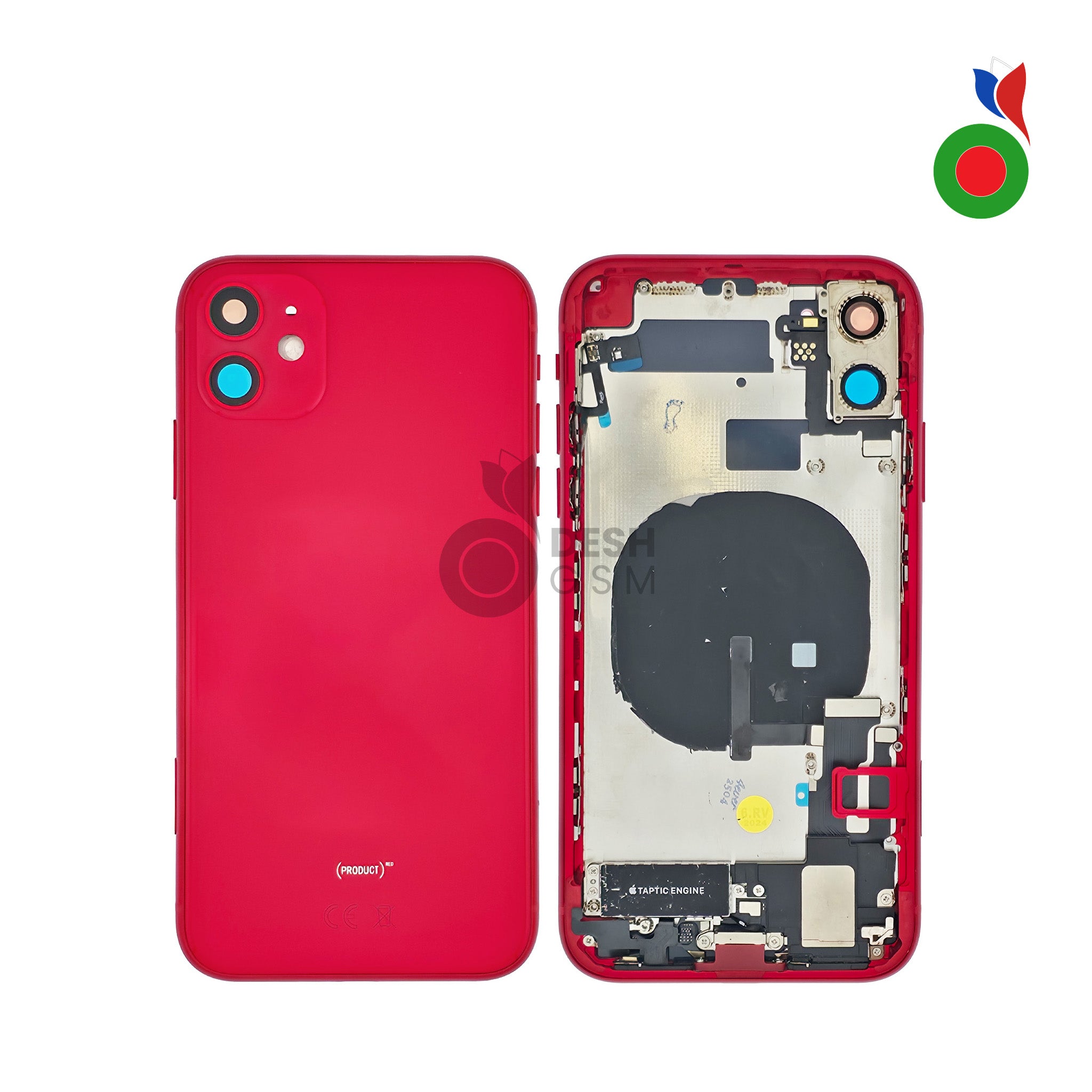 Chassis_AP_iPhone_11_-_RD Chassis Complet avec Pièces iPhone 11 (OEM) - ROUGE | Sans Logo - Image 1