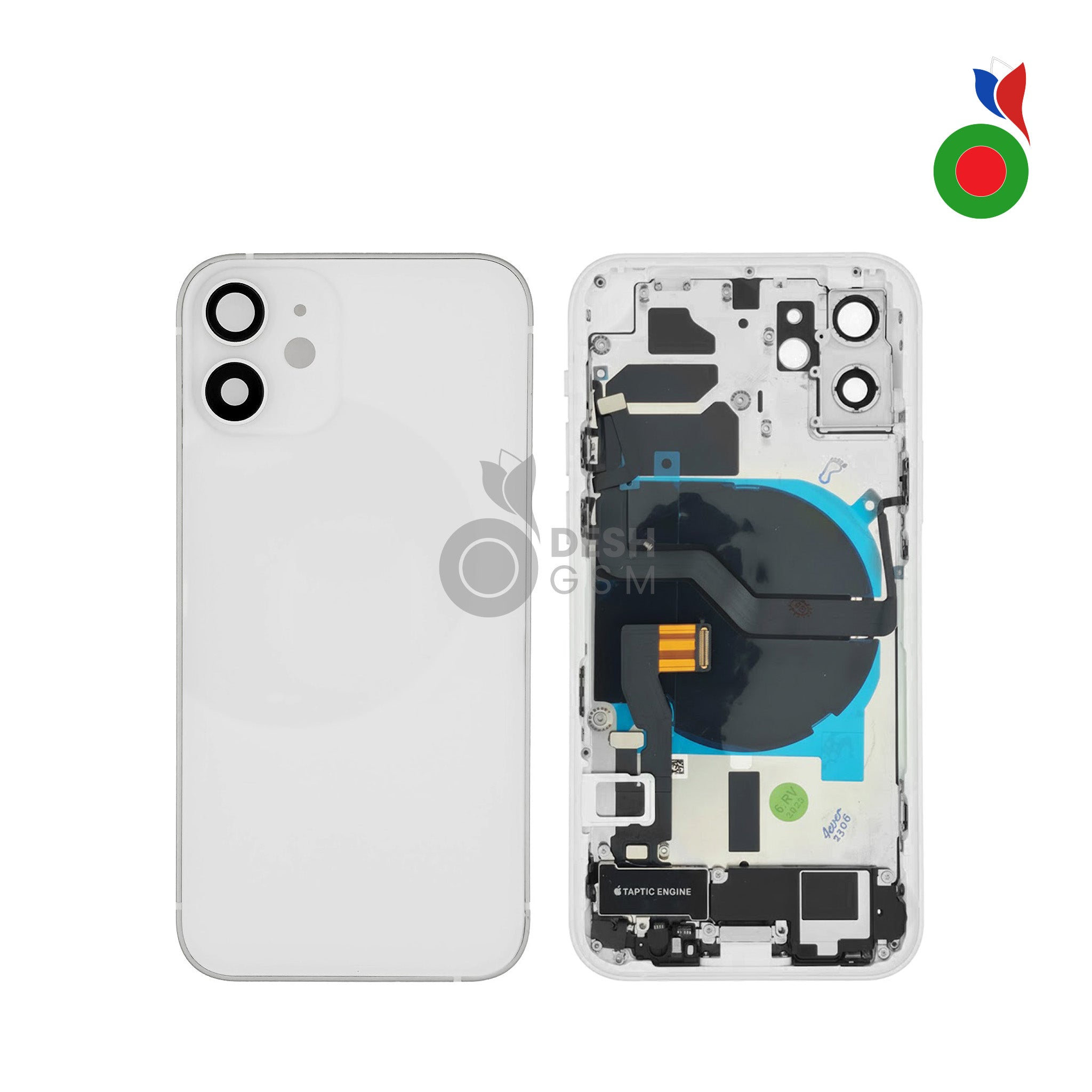 Chassis_AP_iPhone_12_Mini_-_WH Chassis Complet avec Pièces iPhone 12 (OEM) - BLANC | Sans Logo - Image 1