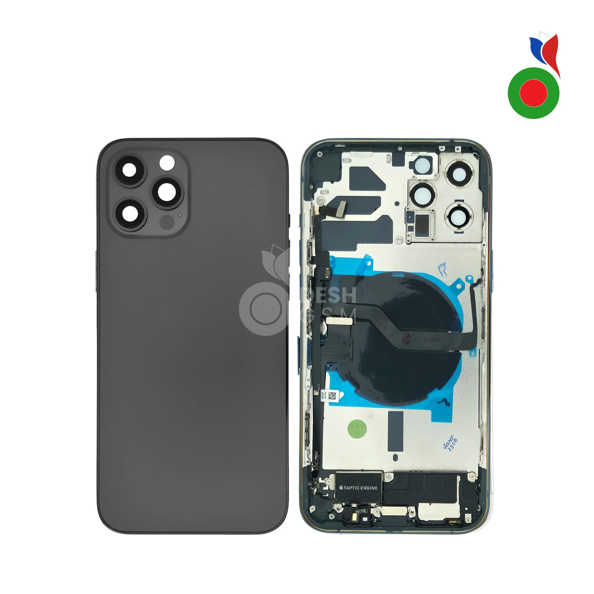 Chassis_AP_iPhone_12_PM_-_BK Chassis Complet avec Pièces iPhone 12 Pro Max (OEM) - GRAPHITE | Sans Logo - Image 1