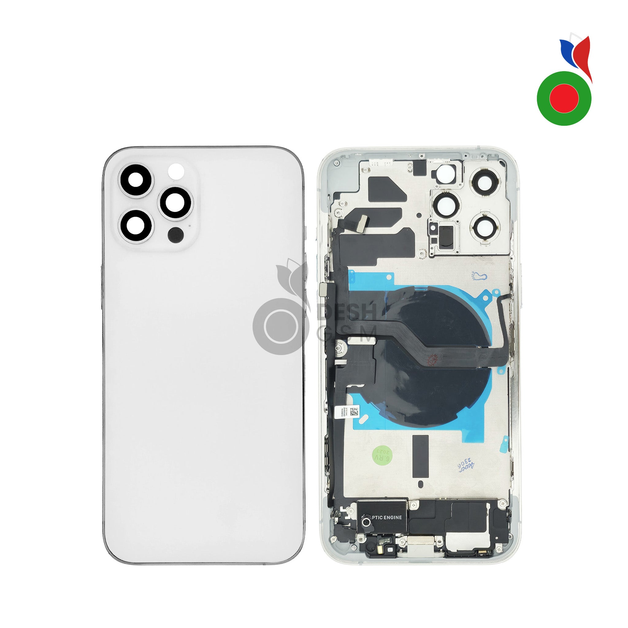 Chassis_AP_iPhone_12_PM_-_WH Chassis Complet avec Pièces iPhone 12 Pro Max (OEM) - ARGENT | Sans Logo - Image 1