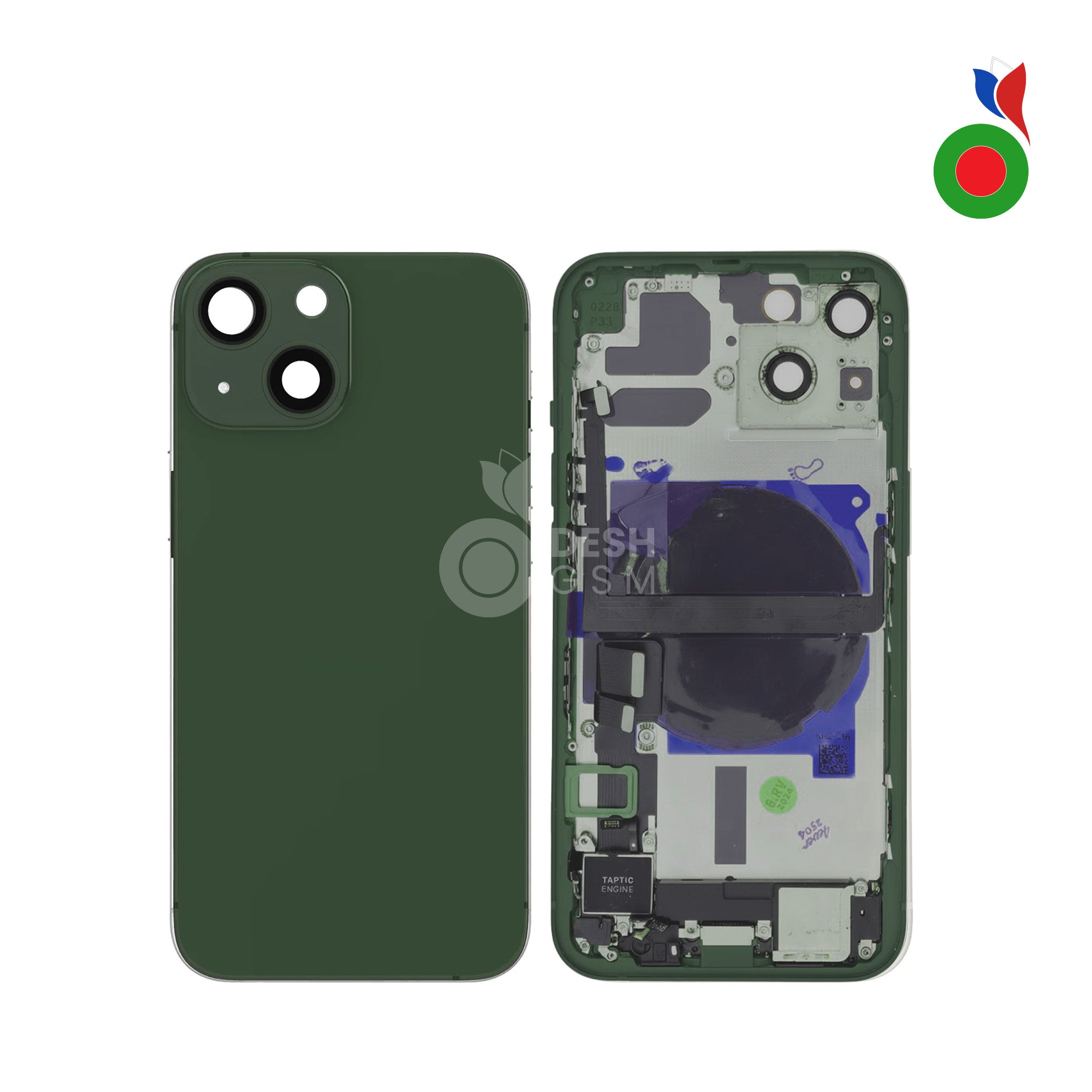 Chassis_AP_iPhone_13_-_GN Chassis Complet avec Pièces iPhone 13 Mini (OEM) - VERT | Sans Logo - Image 1