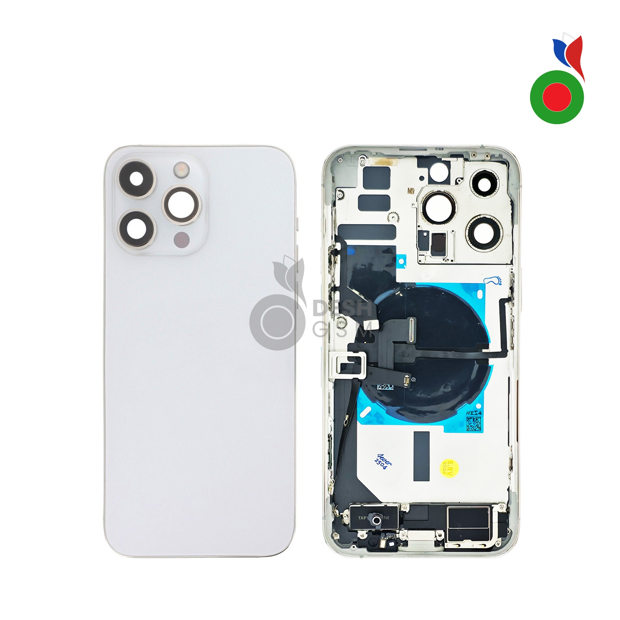 Chassis_AP_iPhone_14_PM_-_WH Chassis Complet avec Pièces iPhone 14 Pro (OEM) - ARGENT | Sans Logo - Image 1