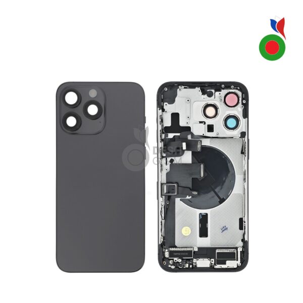 Chassis Complet avec Pièces iPhone 15 Pro Max (OEM) - TITANE NOIR | Sans Logo