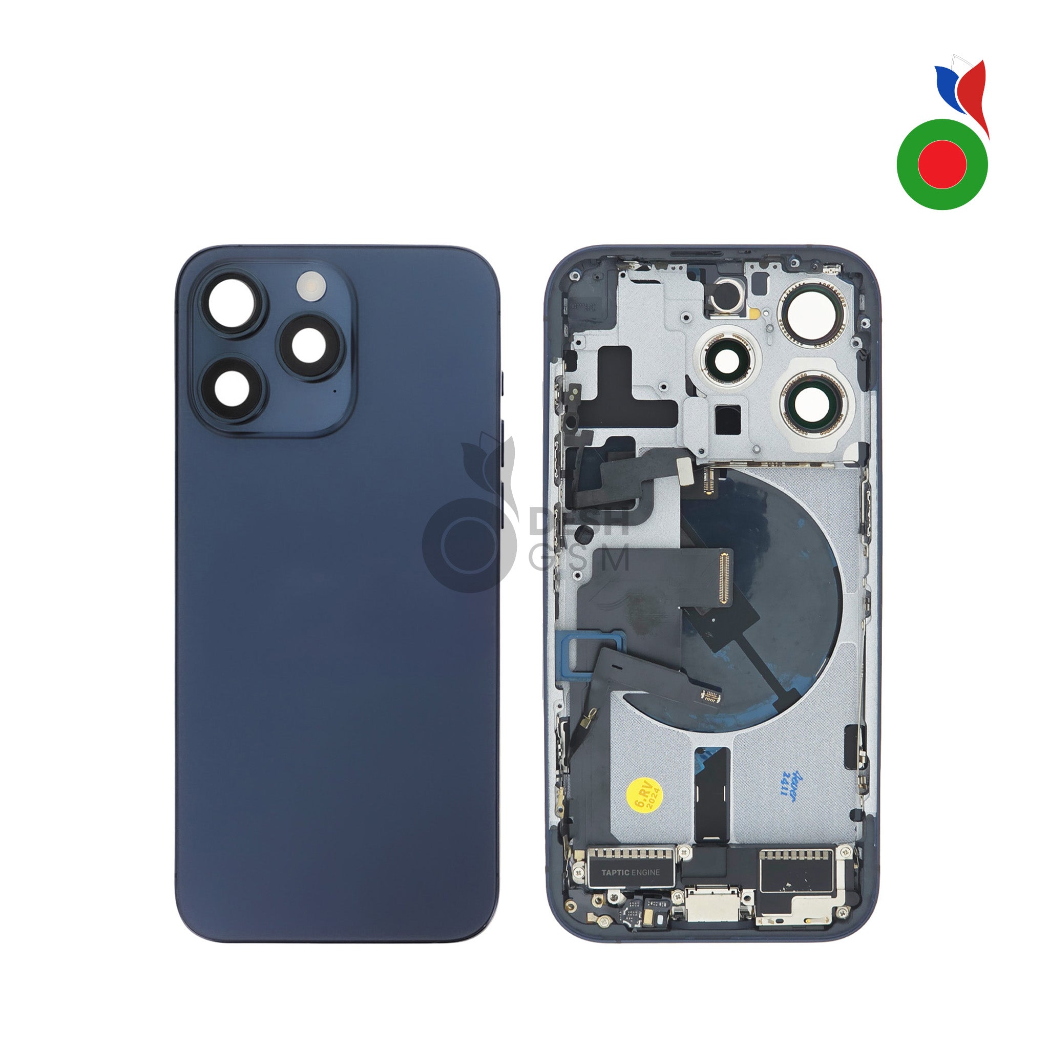 Chassis_AP_iPhone_15_PM_-_BL Chassis Complet avec Pièces iPhone 15 Pro Max (OEM) - TITANE BLEU | Sans Logo - Image 1