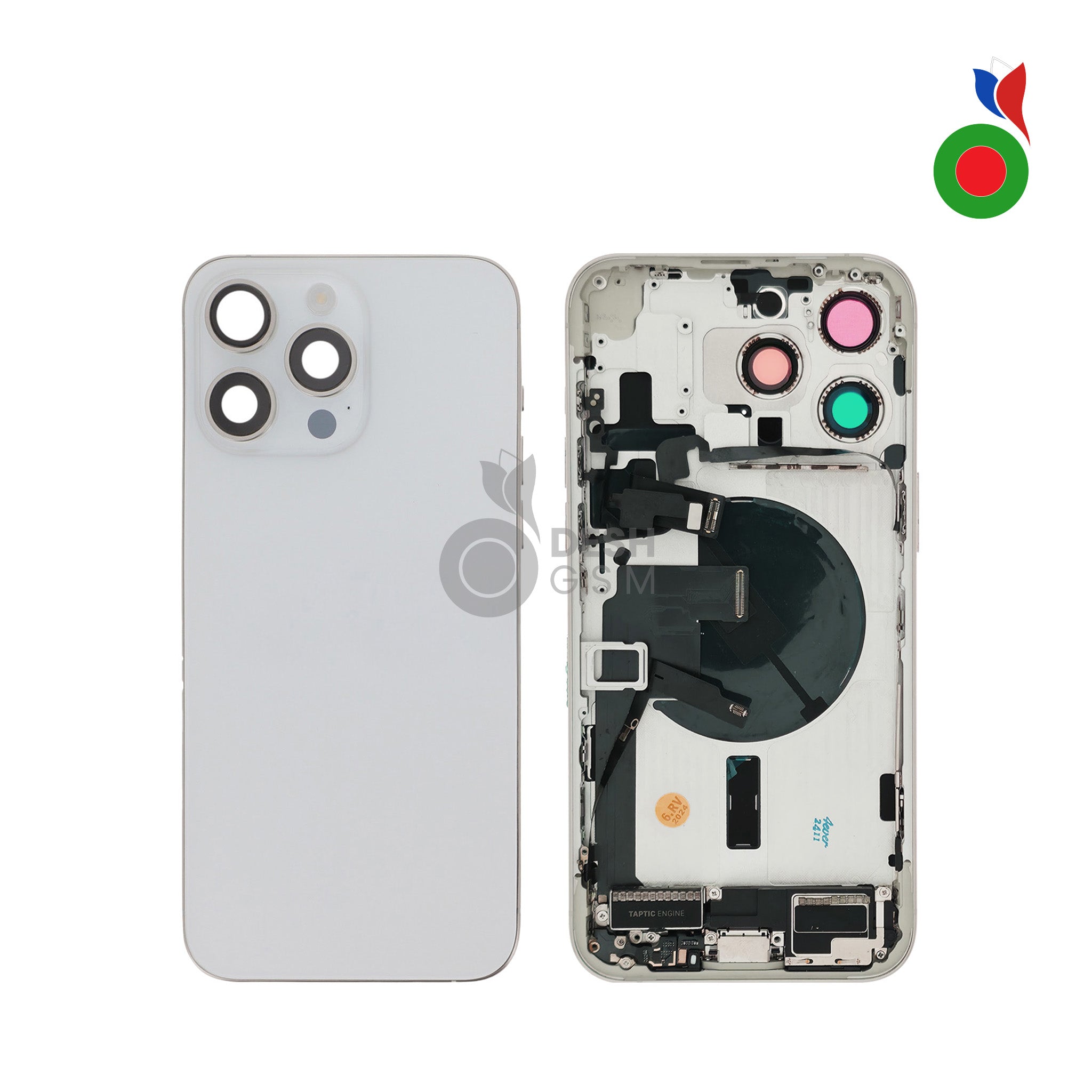 Chassis_AP_iPhone_15_PM_-_WH Chassis Complet avec Pièces iPhone 15 Pro Max (OEM) - TITANE BLANC | Sans Logo - Image 1