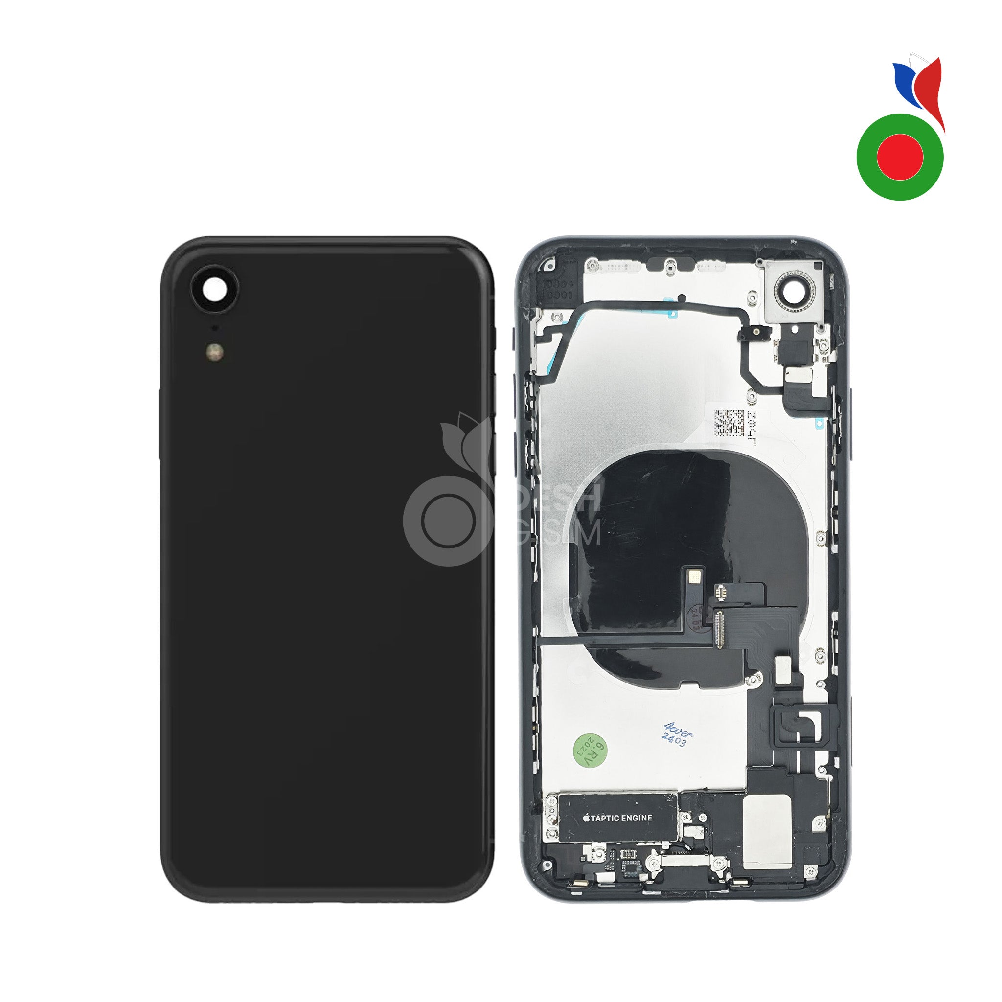 Chassis_AP_iPhone_XR_-_BK Chassis Complet avec Pièces iPhone XR (OEM) - NOIR | Sans Logo - Image 1