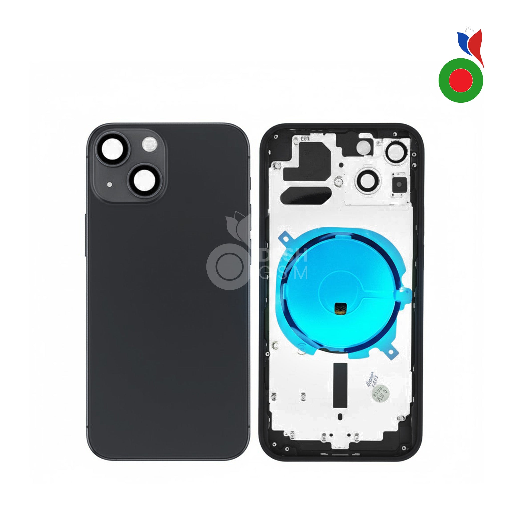 Chassis_iPhone_13_Mini_-_BK Chassis iPhone 13 Mini (OEM) - MINUIT/NOIR | Sans Logo - Image 1