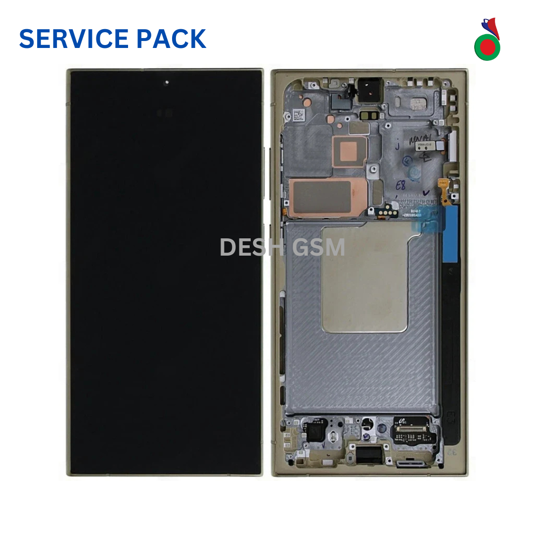 DESHGSM_35 Ecran Complet S24 Ultra 5G S928 AVEC CHASSIS | SERVICE PACK | Titanium Yellow | SAMSUNG - Image 1