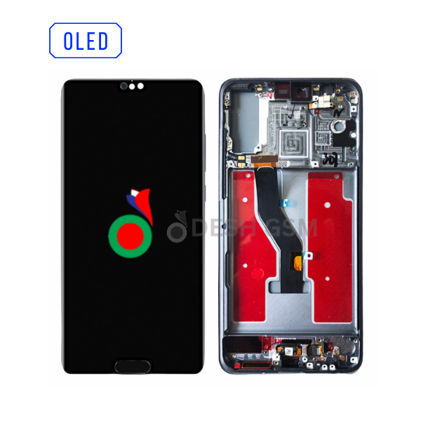 ECRAN COMPLET HUAWEI P20 PRO AVEC CHASSIS +HOME FLEX OLED  (NOIR)