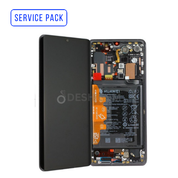 ECRAN LCD HUAWEI P30 PRO SERVICE PACK AVEC CHASSIS+BATTERIE  (SILVER/CRYSTAL)