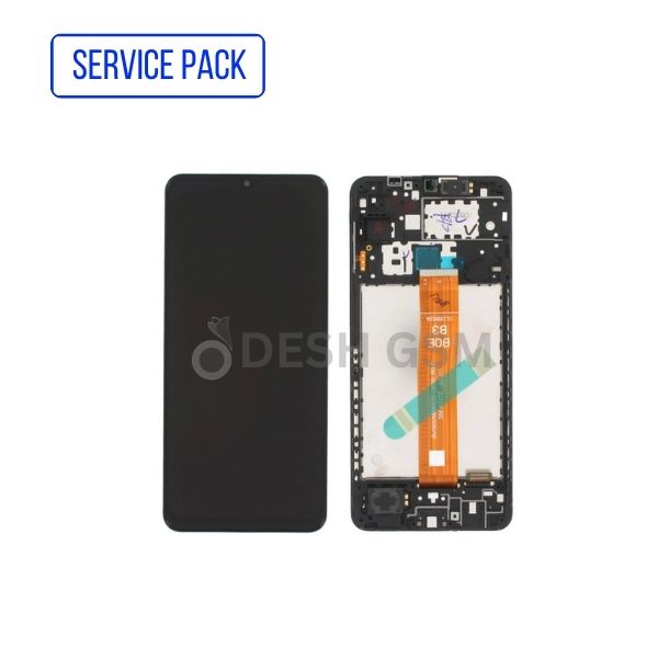 ECRAN LCD SAMSUNG A12 127 A12S 4G SERVICE PACK AVEC CHASSIS (NOIR)