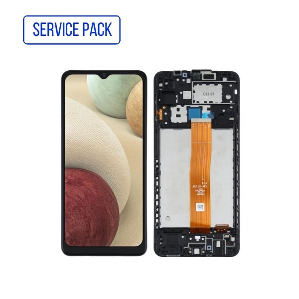 ECRAN LCD SAMSUNG A12 A125F 2020 SERVICE PACK - AVEC CHASSIS