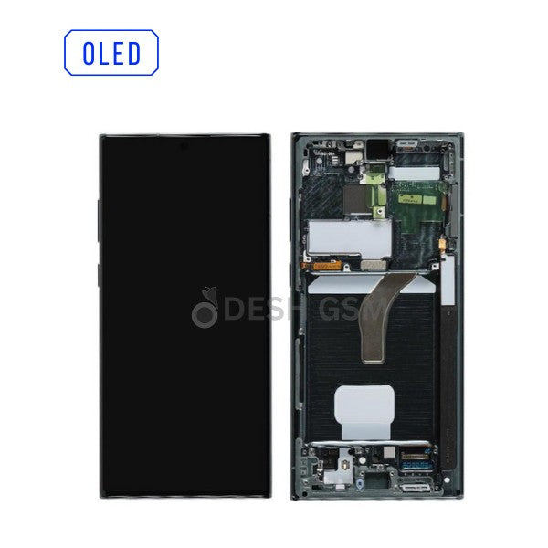 ECRAN SAMSUNG S22 ULTRA S908F AVEC CHASSIS (SOFT OLED) NOIR