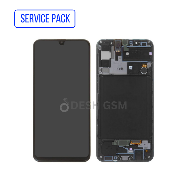 ECRAN SAMSUNG A30s A307F LCD SERVICE PACK AVEC CHASSIS NOIR