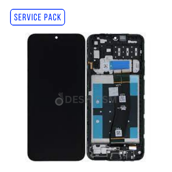 ECRAN SAMSUNG SM-A145P/A145R (A14 4G 2023) SERVICE PACK AVEC CHASSIS NOIR NAPPE