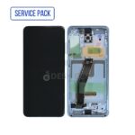 ECRAN LCD SAMSUNG S20 G980F G981F (4G/5G) SERVICE PACK AVEC CHASSIS (SILVER /WHITE)