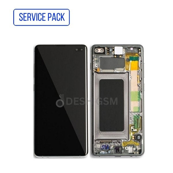 ECRAN SAMSUNG S10 4G G973F SERVICE PACK AVEC CHASSIS (ARGENT CIRAMIC)