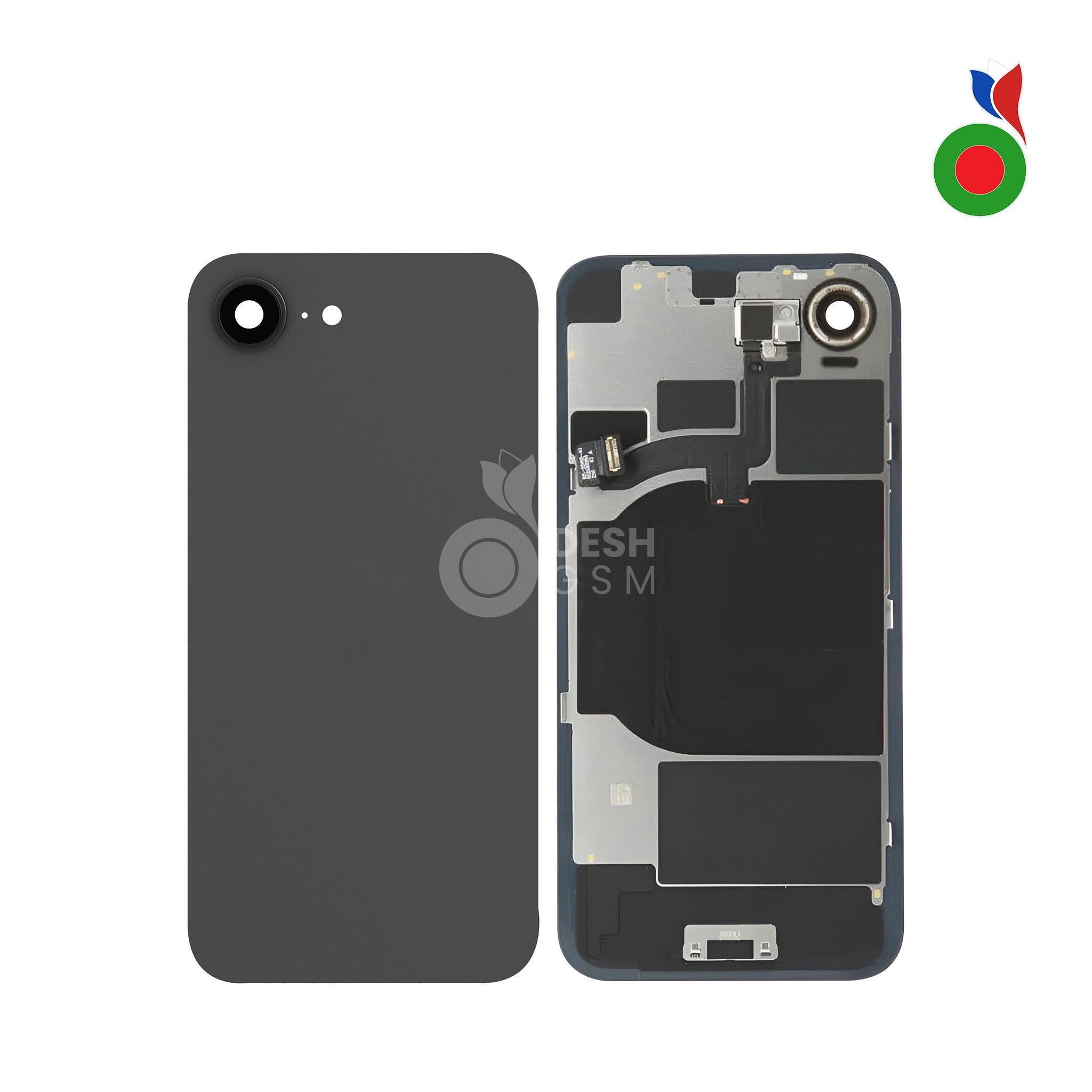 IP16EBKBACK_01169a2d-a73f-477c-8d5e-4e548e9976c7 Vitre Arrière Complète avec MagSafe - iPhone 16e | NOIR - Sans Logo - Image 1