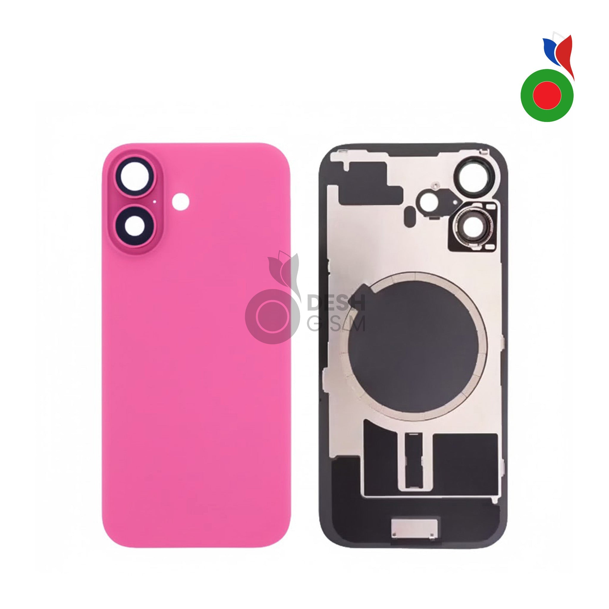 IP16PLA-MGP_a575d443-6389-43d3-bbeb-161eae9ddd1e Vitre Arrière Complète avec MagSafe - iPhone 16 Plus | ROSE - Sans Logo - Image 1