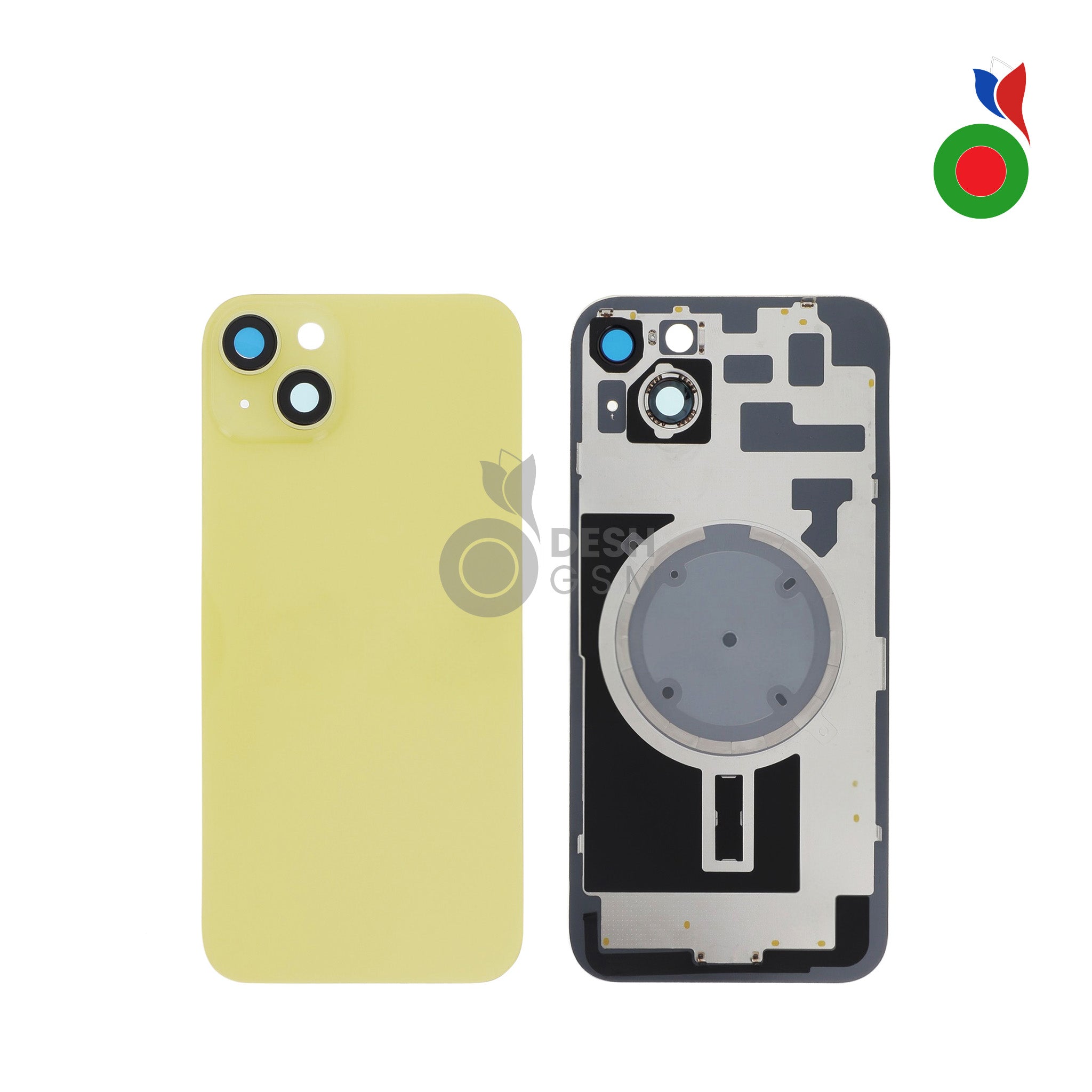 IP_14PL_MGS_-_YL Vitre Arrière Complète avec MagSafe - iPhone 14 | JAUNE - Sans Logo - Image 1