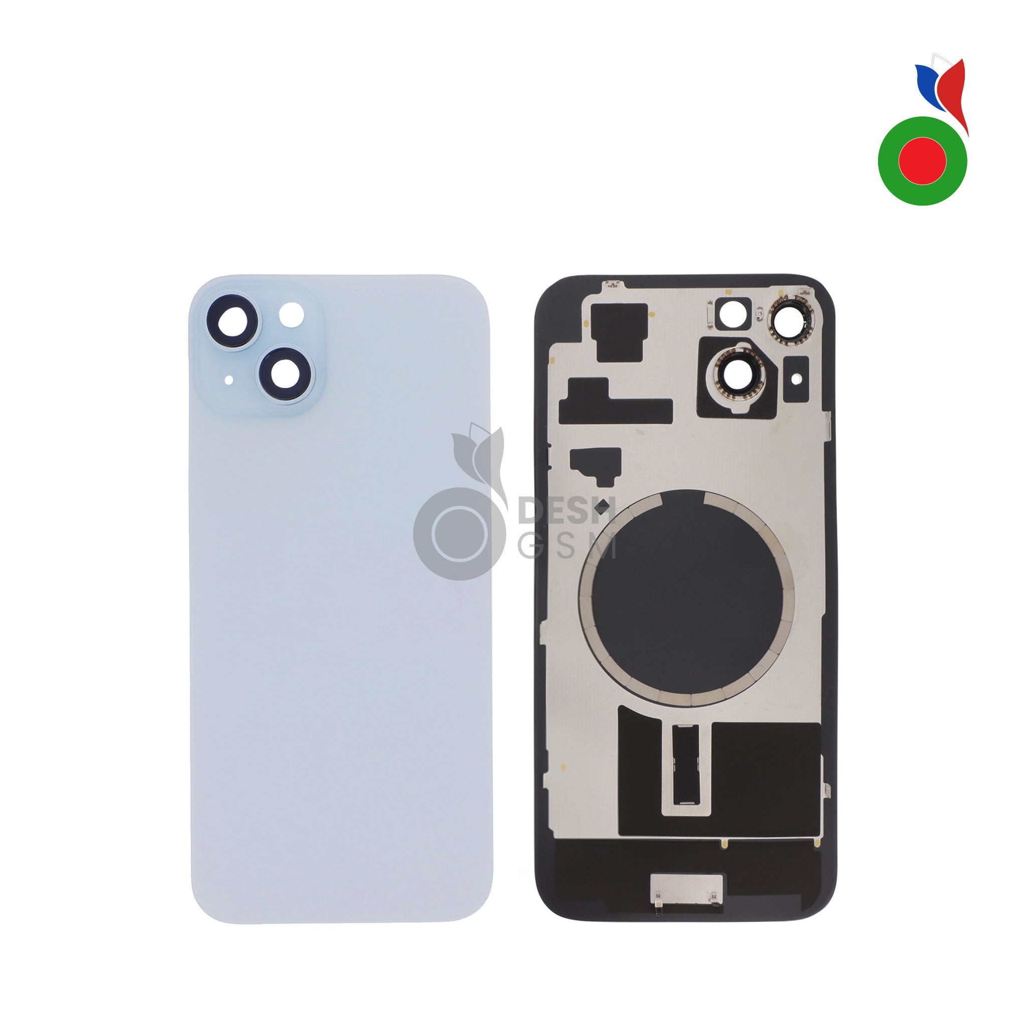 IP_15PL_MGS_-_BL Vitre Arrière Complète avec MagSafe - iPhone 15 | BLEU - Sans Logo - Image 1