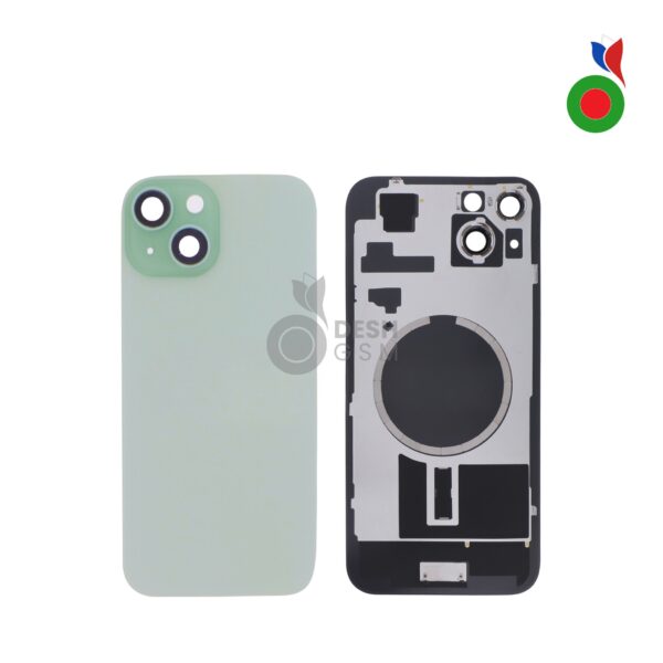 Vitre Arrière Complète avec MagSafe - iPhone 15 Plus | VERT - Sans Logo