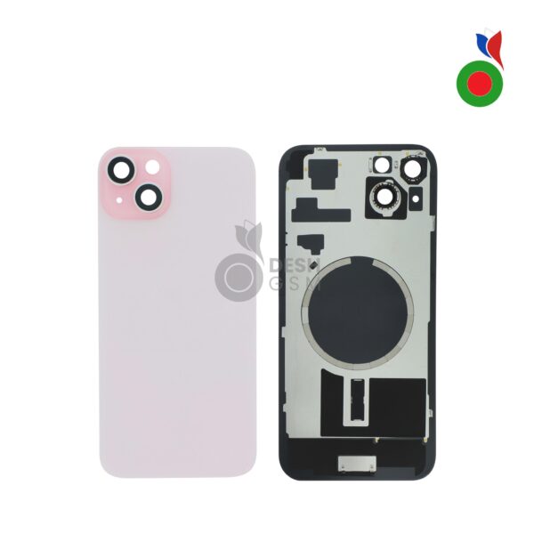Vitre Arrière Complète avec MagSafe - iPhone 15 | ROSE - Sans Logo