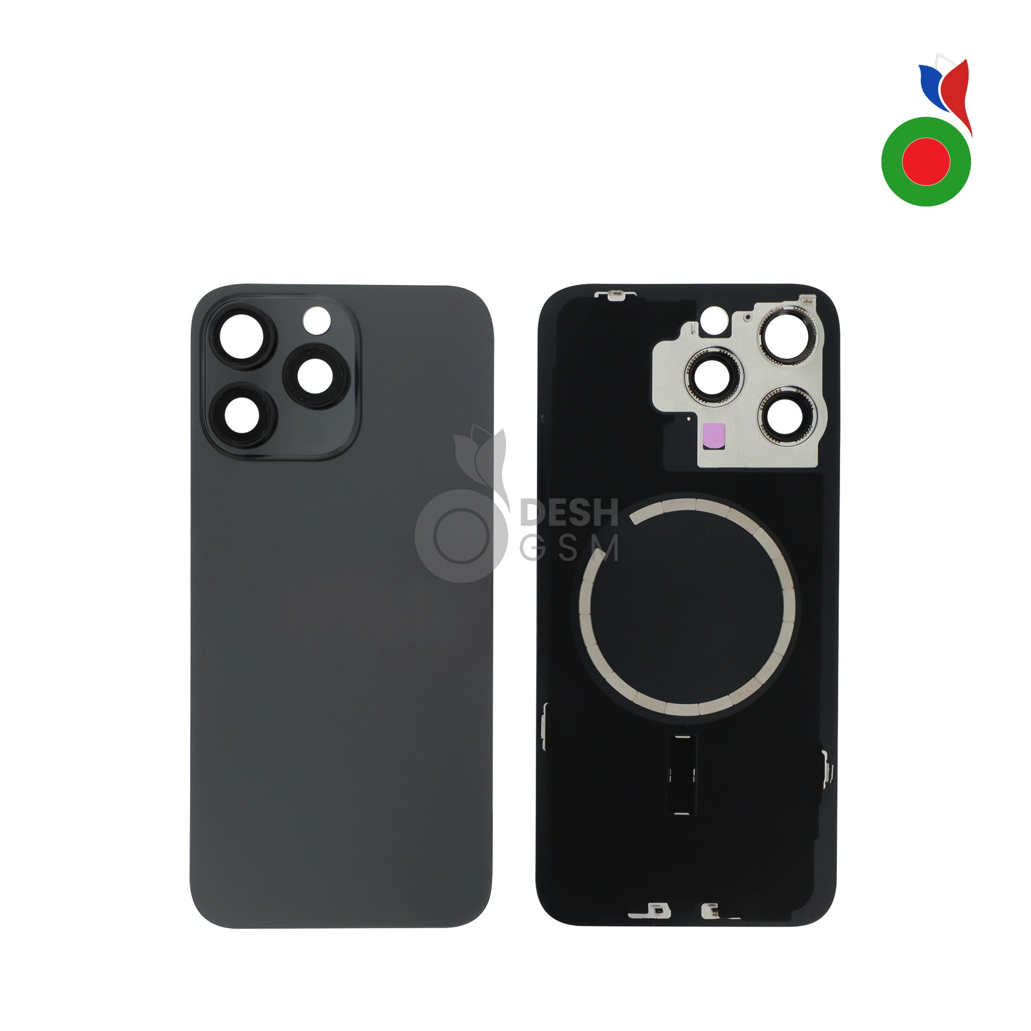 IP_15PM_MGS_-_BK Vitre Arrière Complète avec MagSafe - iPhone 15 Pro | TITANE NOIR - Sans Logo - Image 1