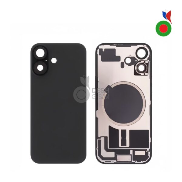 Vitre Arrière Complète avec MagSafe - iPhone 16 | NOIR - Sans Logo