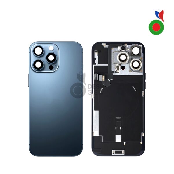 Vitre Arrière Complète avec MagSafe - iPhone 16 Pro | TITANE BLEU - Sans Logo