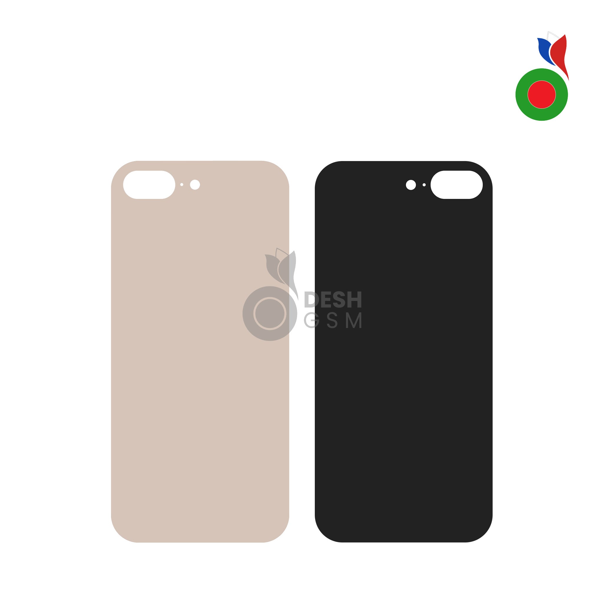 IP_8P_Back_-_GD Vitre Arrière - iPhone 8 Plus | OR - Sans Logo - Image 1