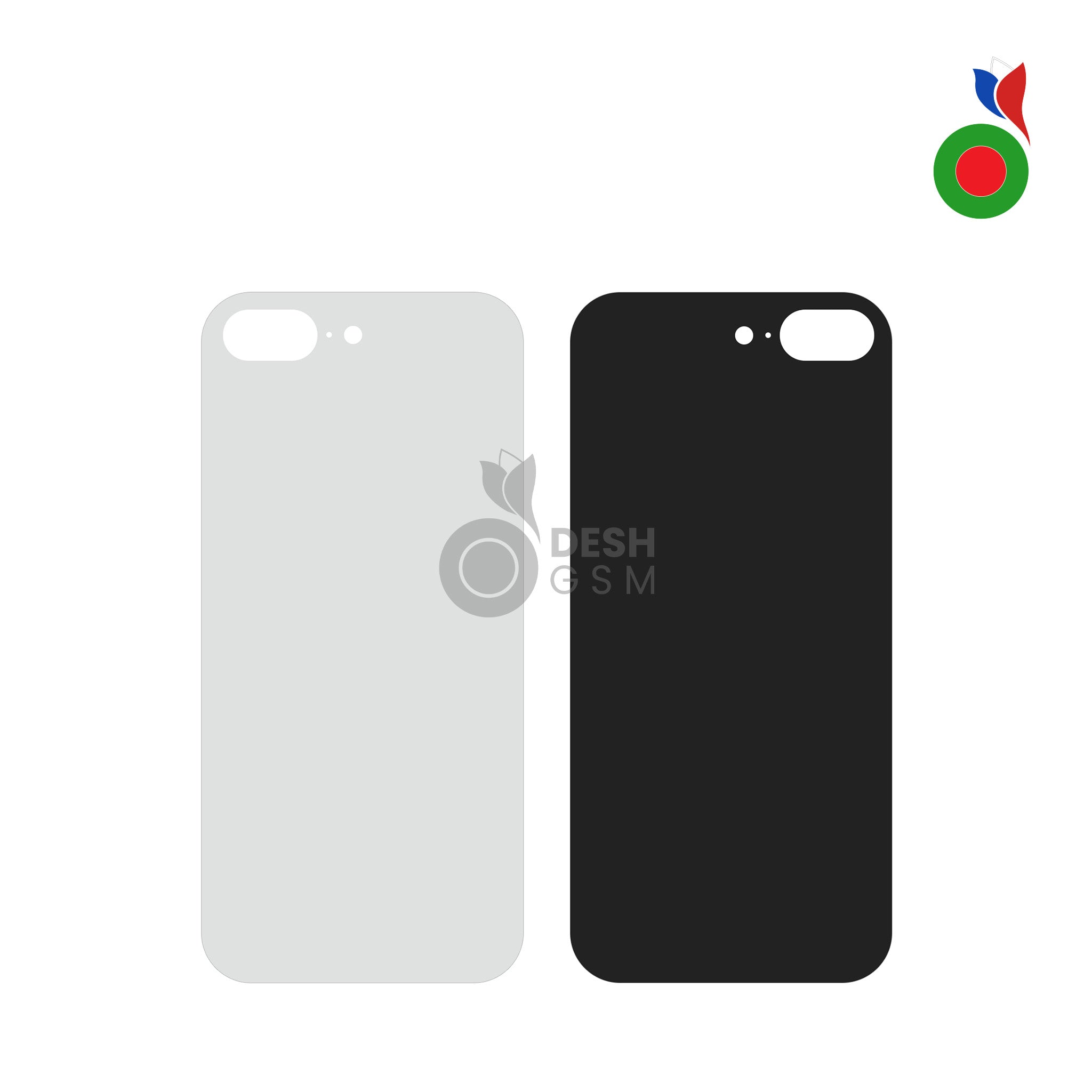 IP_8P_Back_-_WH Vitre Arrière - iPhone 8 Plus | ARGENT - Sans Logo - Image 1