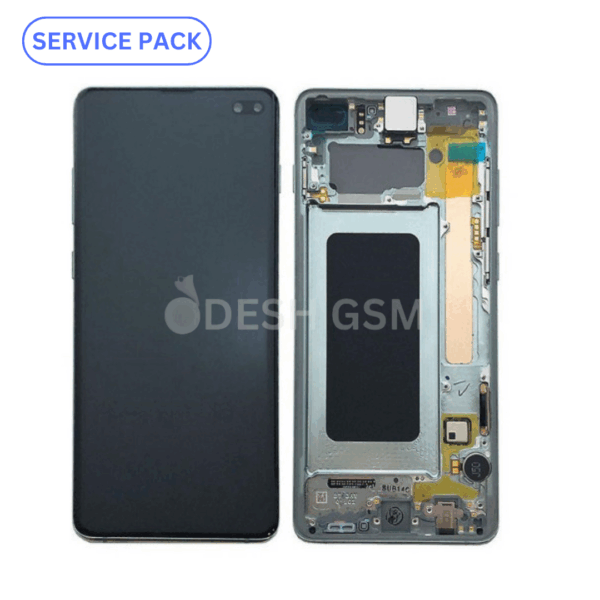 ECRAN LCD SAMSUNG S10 PLUS G975F SERVICE PACK AVEC CHASSIS (VERT-GREEN)