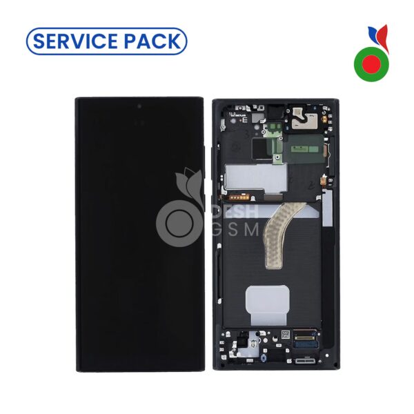 ECRAN COMPLET SAMSUNG S22 ULTRA S908F SERVICE PACK AVEC CHASSIS | NOIR