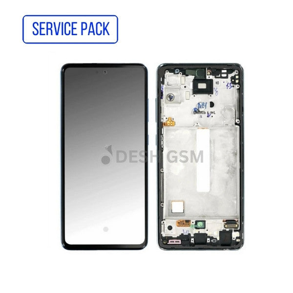 Ecran Complet LCD A52 4G/5G (A525F, A526B, A526U) avec Chassis | BLEU - SERVICE PACK | SAMSUNG