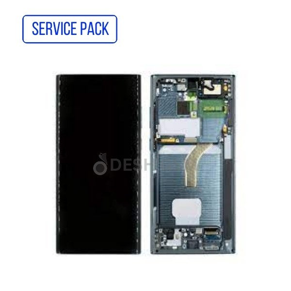 ECRAN COMPLET SAMSUNG S22 ULTRA S908F SERVICE PACK AVEC CHASSIS | BLANC/SILVER