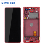 ECRAN SAMSUNG S20 FE G780/G781 4G/5G SERVICE PACK AVEC CHASSIS (ROUGE)
