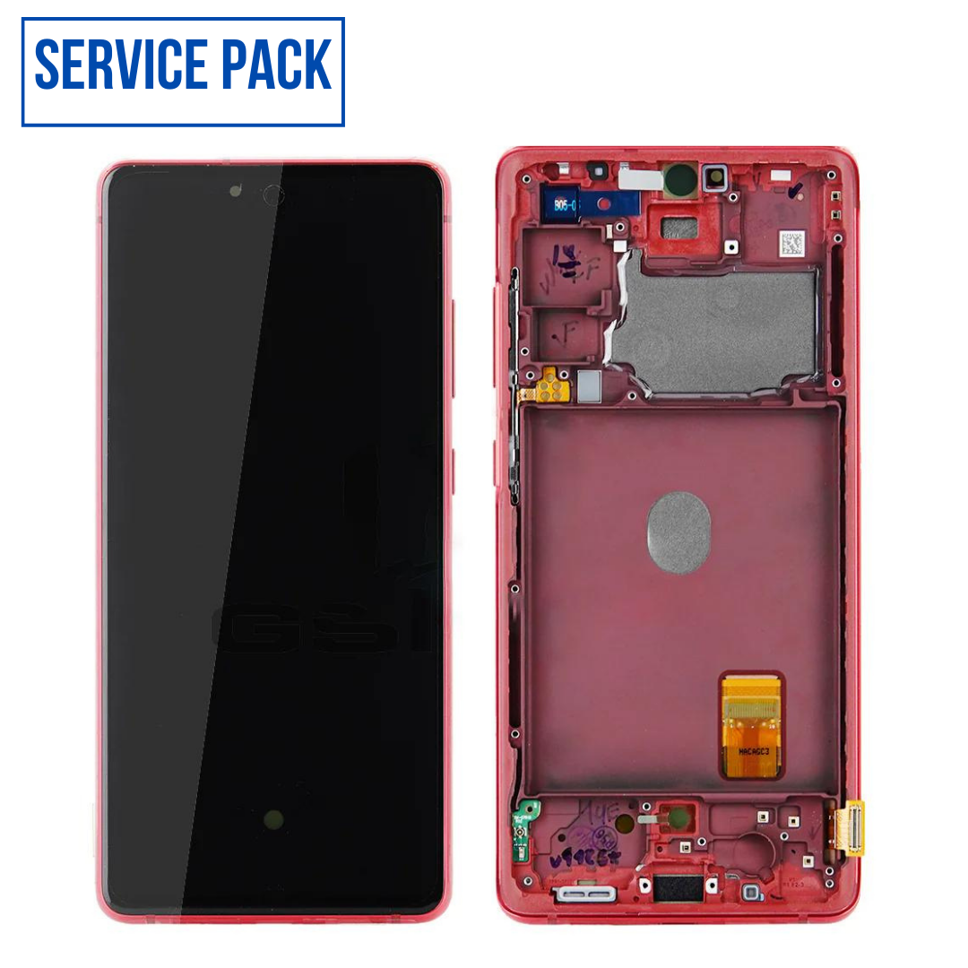 SERVICE_8 ECRAN SAMSUNG S20 FE G780/G781 4G/5G SERVICE PACK AVEC CHASSIS (ROUGE) - Image 1