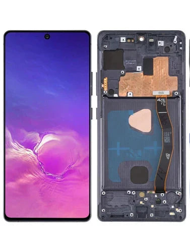 ECRAN LCD SAMSUNG S10e G970F 4G AVEC CHASSIS (NOIR/BLUE) RELIFE