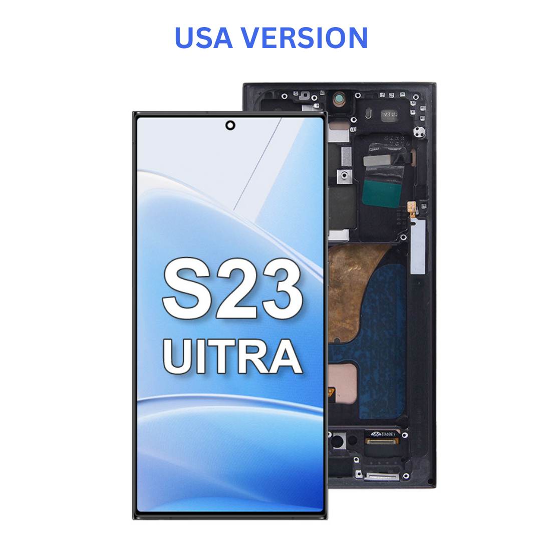 USVERSION_1 ECRAN SAMSUNG S23 Ultra 5G 2023 S918U AVEC CHASSIS (USA VERSION) NOIR | OLED - Image 1