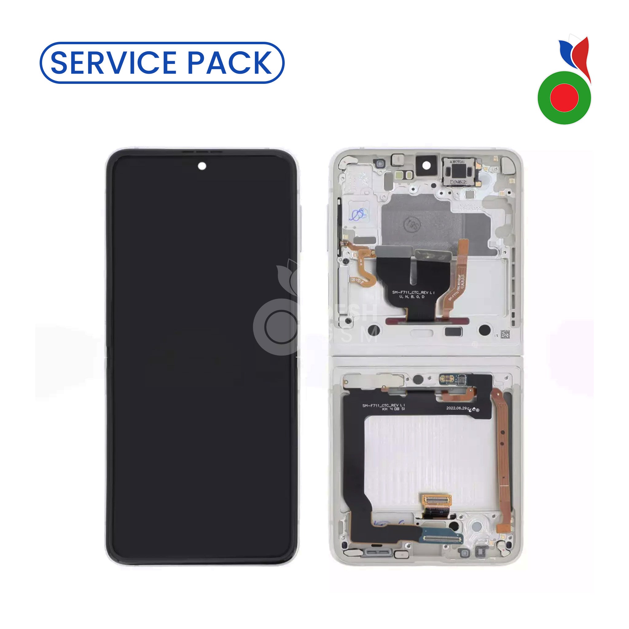 ZFLIP3cmacSP Ecran Complet INTERIEUR Z Flip 3 5G | SERVICE PACK | CREAM | SAMSUNG - Image 1