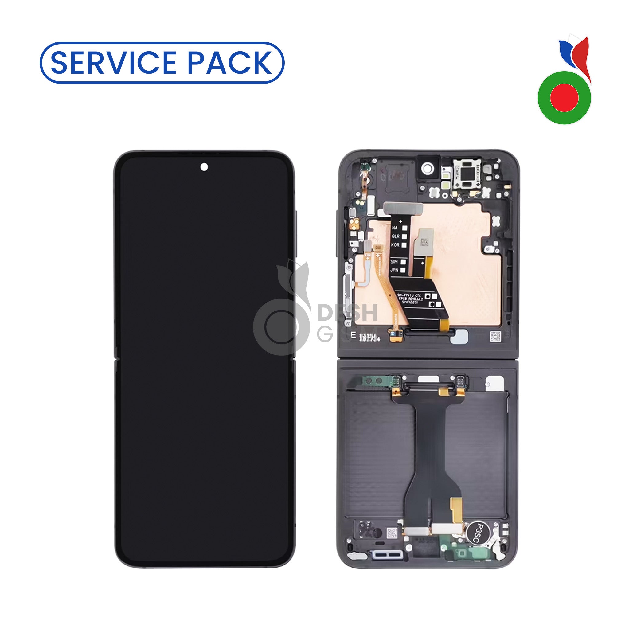 ZFLIP6SP ECRAN COMPLET INTERIEUR Galaxy Z Flip 6 (F741B) | SERVICE PACK | CREAM | SAMSUNG - Image 1