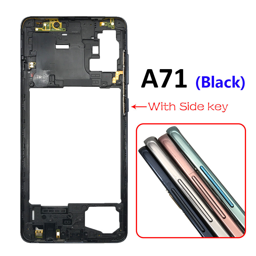 gpspJuste-de-bo-tier-de-cadre-moyen-pour-Samsung-pi-ces-de-rechange-nouveau-A51-A515 Chassis Central A71 4G (A715F) - ARGENT | SAMSUNG - Image 1