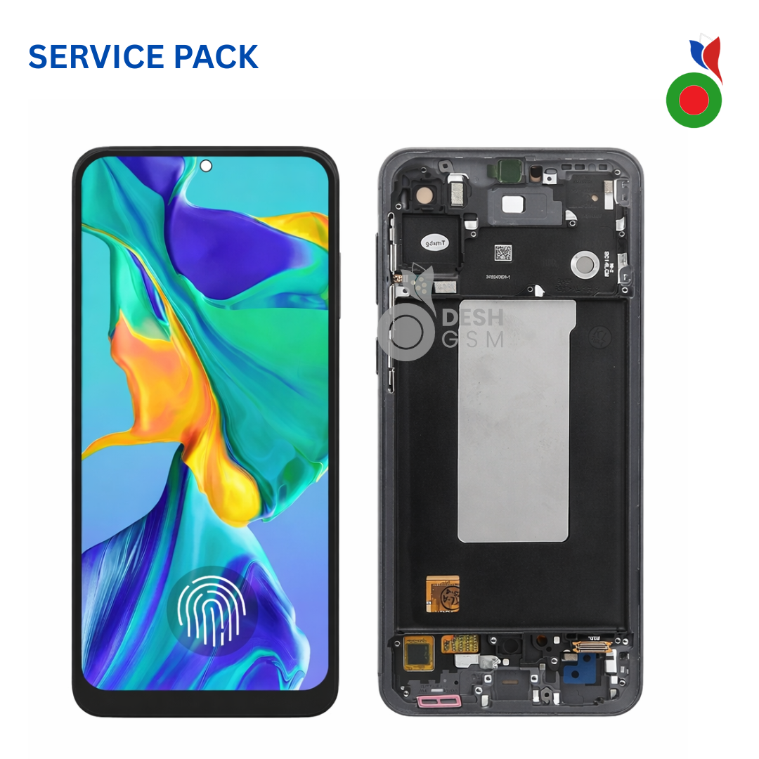 DESHGSM-2026-01-10T115806.730_5ce839a2-3ba0-4d67-a8a8-46fa18108cb0 ECRAN SAMSUNG A56 5G A566B SERVICE PACK AVEC CHASSIS (LIGHT GRAPHITE) ASSEMBLED - Image 1