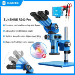 SUNSHINE R360 Pro Microscope stéréo Réglable 0.7 A 5.8X Zoom 4K HD double écran - Image 5