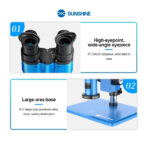 SUNSHINE R360 Pro Microscope stéréo Réglable 0.7 A 5.8X Zoom 4K HD double écran - Image 4